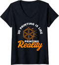 Womens Printing Reality 3D Printing Design 3D Printing V Neck