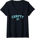 Womens funny women's crochet gift for crafters crocheters, makers V-Neck