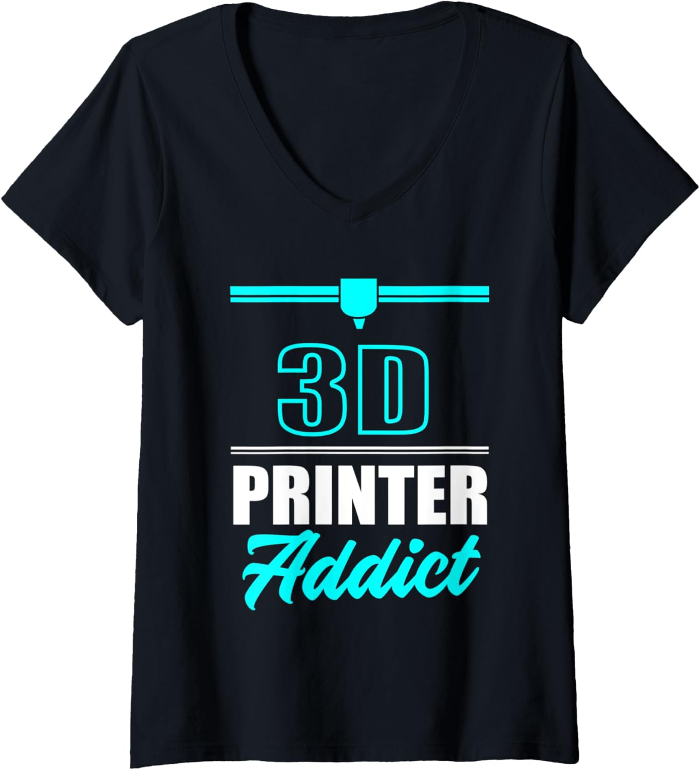 Womens 3D Printer Addict Printing 3D Printer Lovers V Neck
