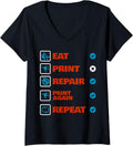 3D Printing Printer Nerd Geek Funny 3D Printer Print Humor V Neck