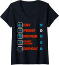 3D Printing Printer Nerd Geek Funny 3D Printer Print Humor V Neck