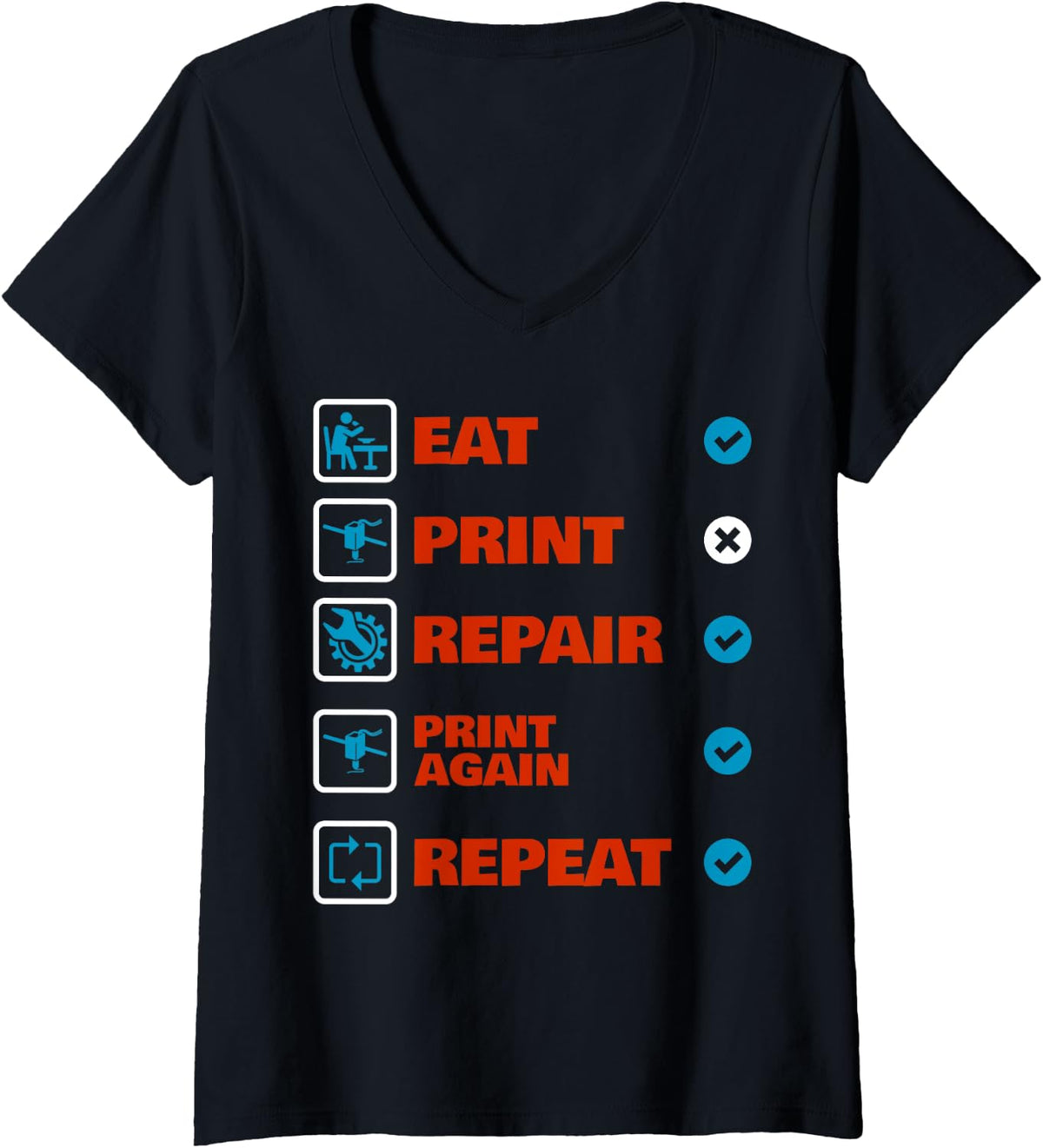 3D Printing Printer Nerd Geek Funny 3D Printer Print Humor V Neck