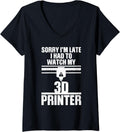 Womens Funny 3D Printing Designs Men Women 3D Printer Workers V Neck