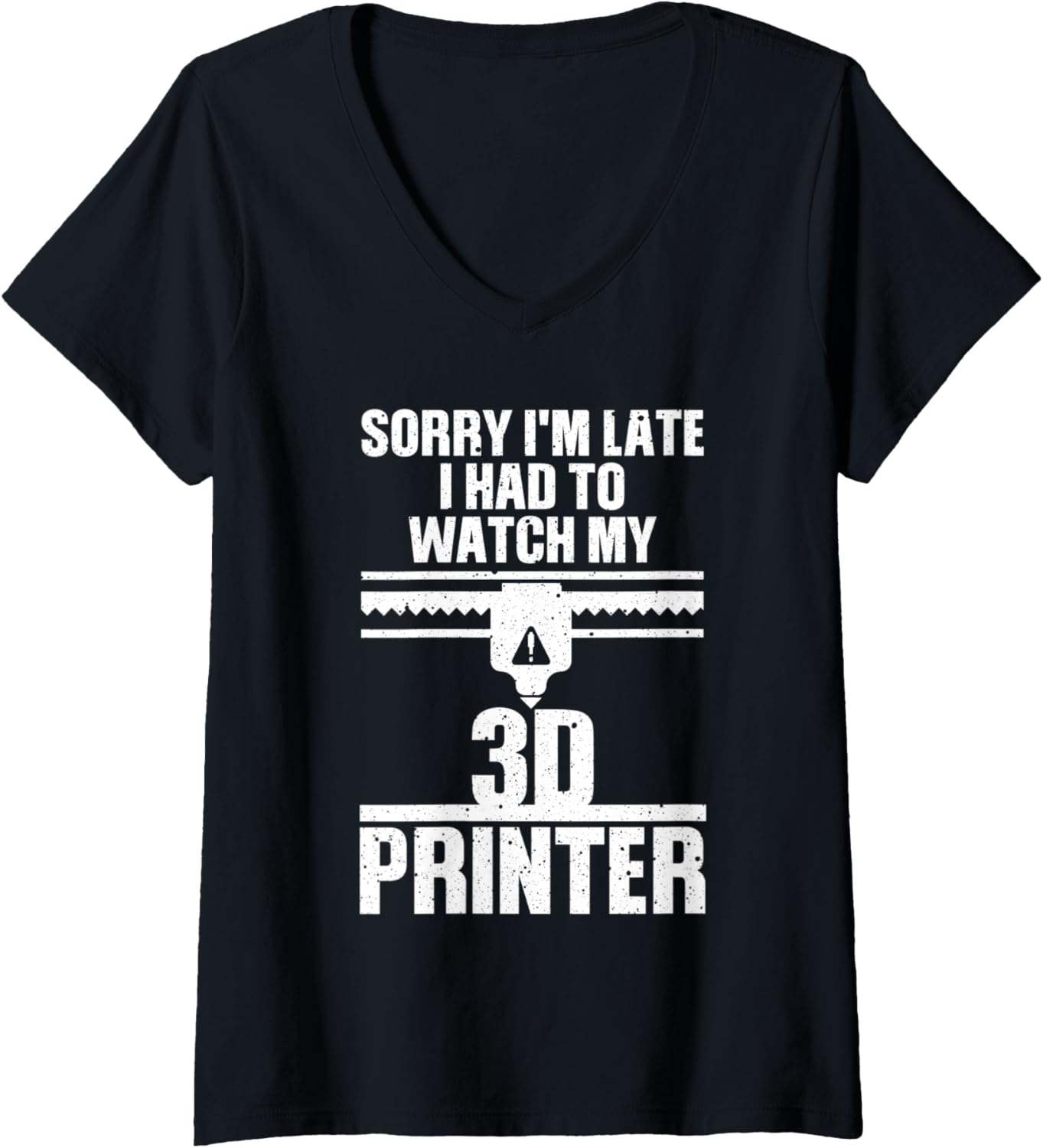Womens Funny 3D Printing Designs Men Women 3D Printer Workers V Neck