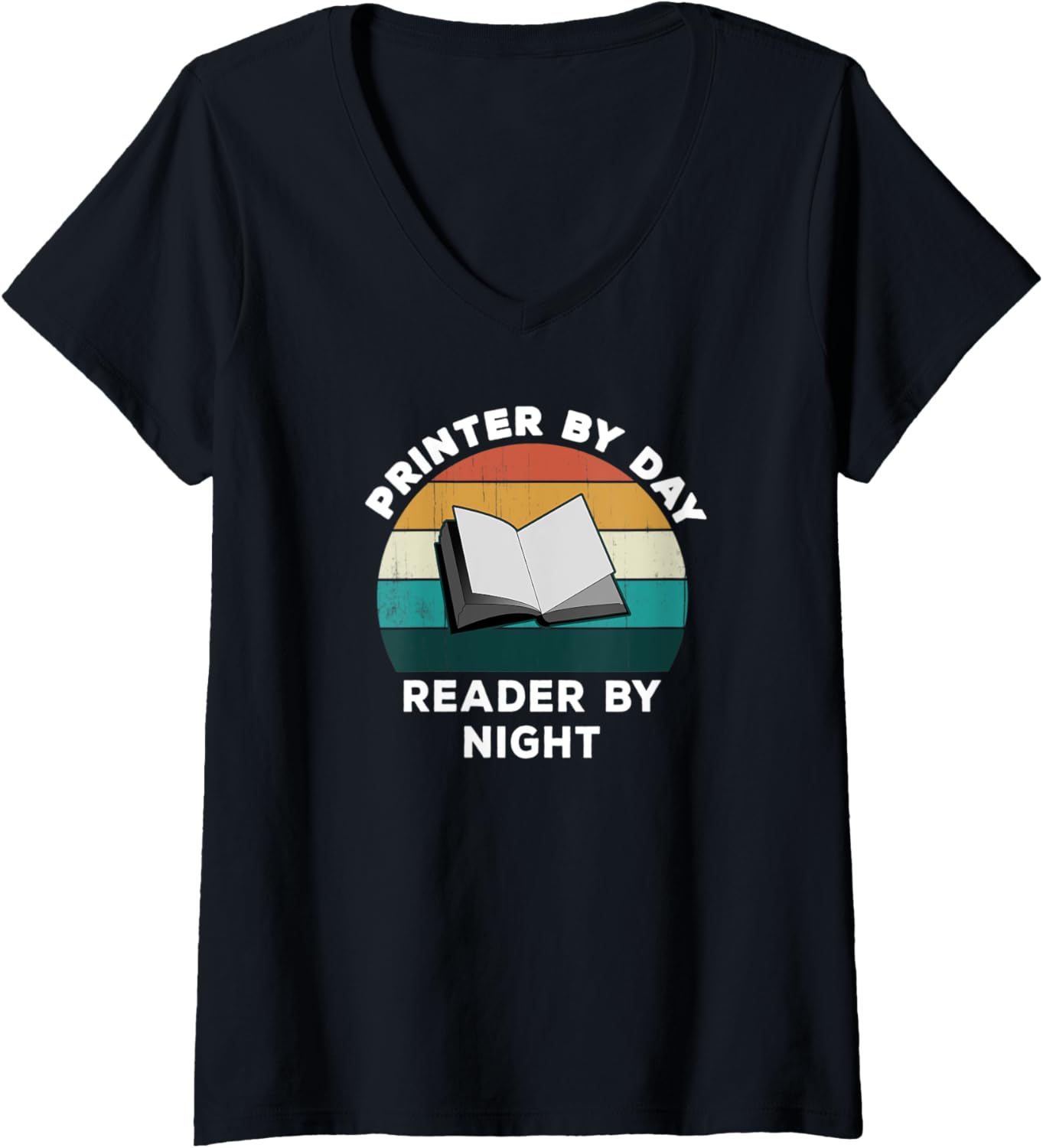 Womens Funny Printer By Day Reader By Night Print Cool Book Lover