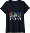 Womens Rgb Easy As 1 2 3 Funny Graphic Designer Artist Printer