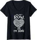 Womens One More Row Sarcastic Yarn Crafting Funny Crochet V-Neck
