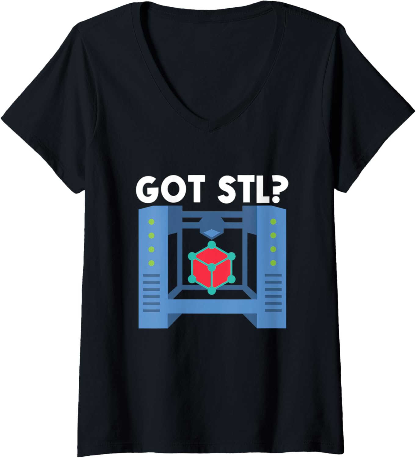 Womens Printer Stl 3D Printing Funny 3D Printer Enthusiasts V Neck