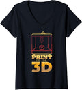Womens Print It In 3D Printing Machine 3D Printer V Neck