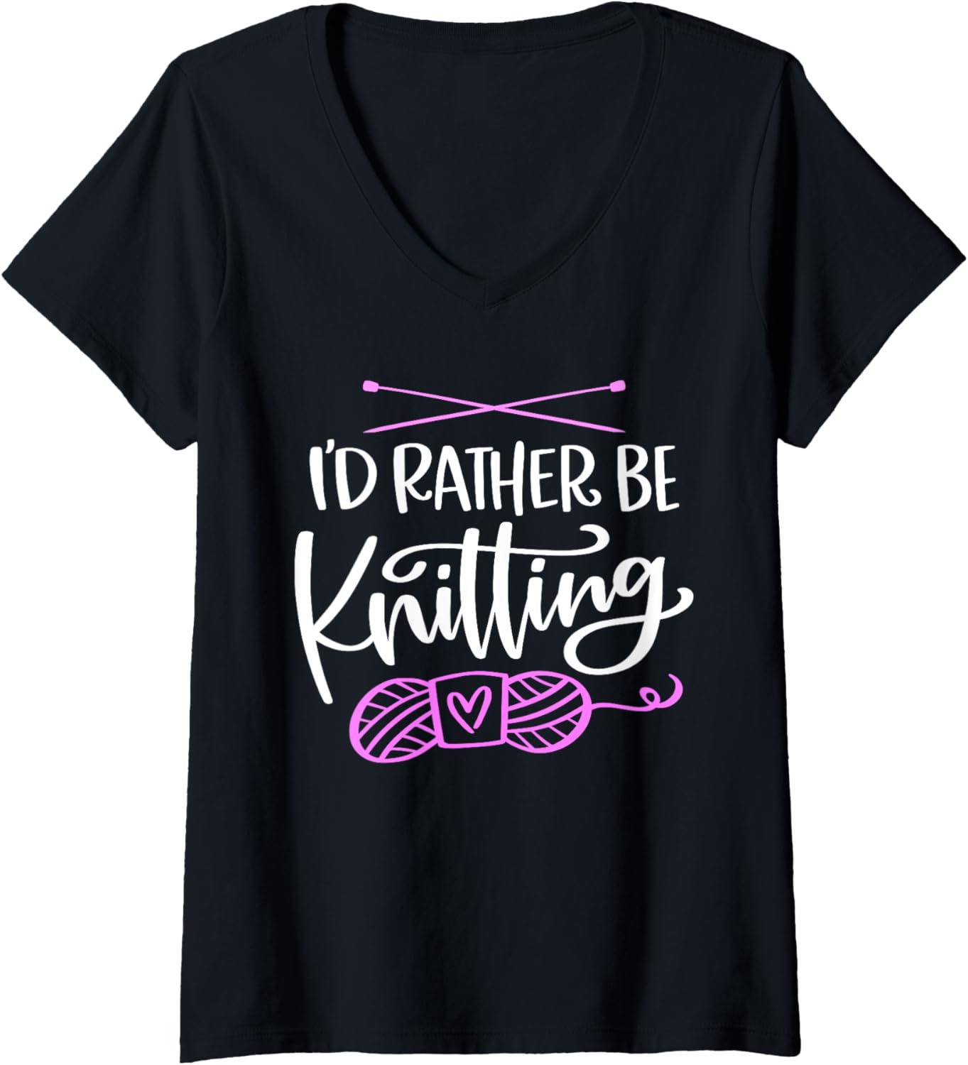Funny Knitting Needles Yarn Lover Crocheting Crafter Knitter V-Neck