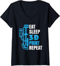 Womens 3D Printer 3D Printing Model Builders 3D Print V Neck