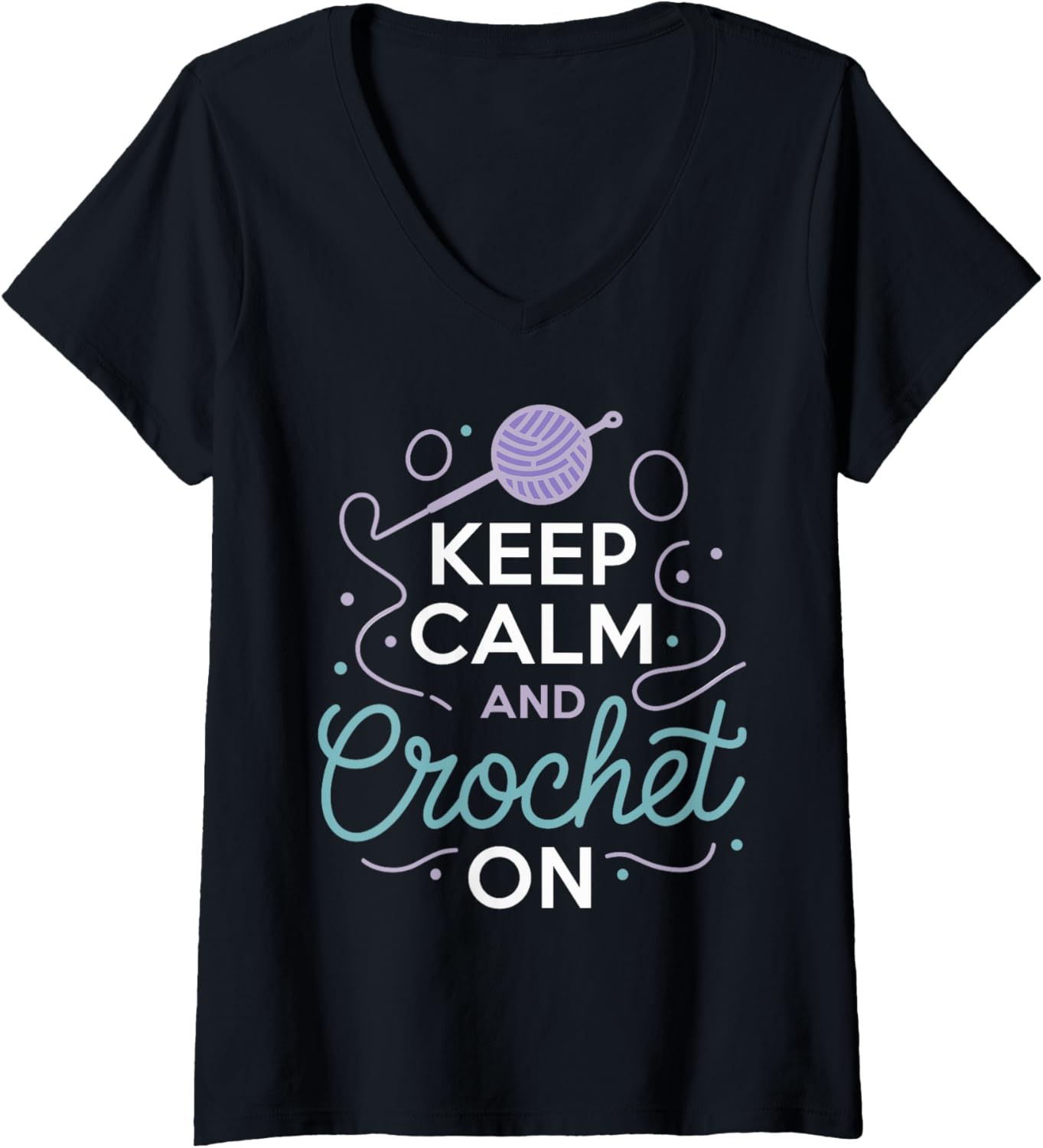 Womens Funny Crochet Lover Knitting Yarn Crocheter Design V-Neck