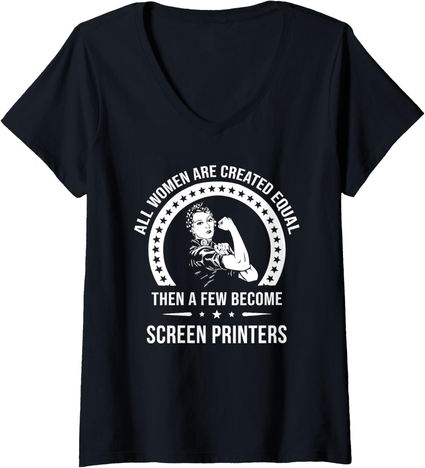 Screen Printer Shirts Women Screen Printer V Neck