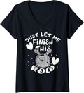 Womens Just Let Me Finish This Row Funny Yarn Crochett Mother Day V-Neck