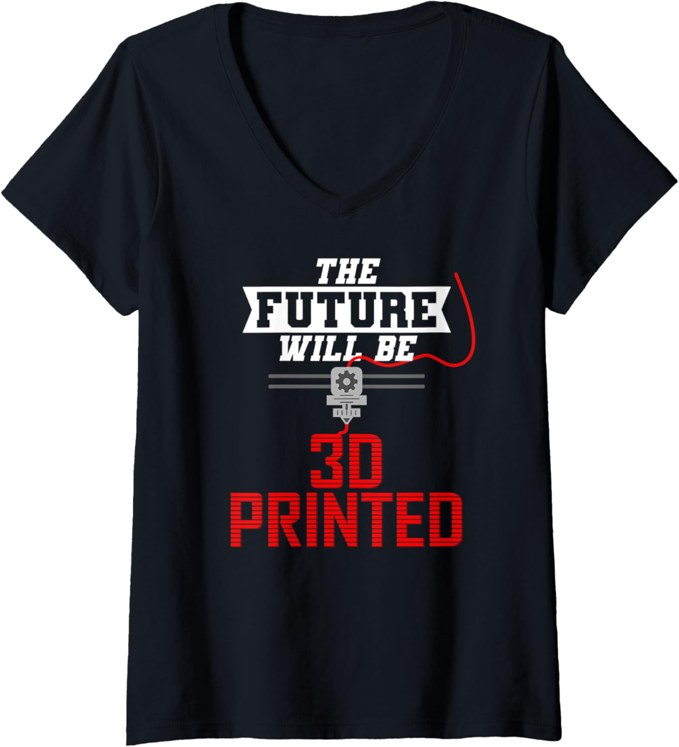Womens 3D Printing Future 3D Printing Enthusiast V Neck