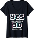 Womens Print 3D Printing Funny 3D Printer Enthusiasts Nerds V Neck
