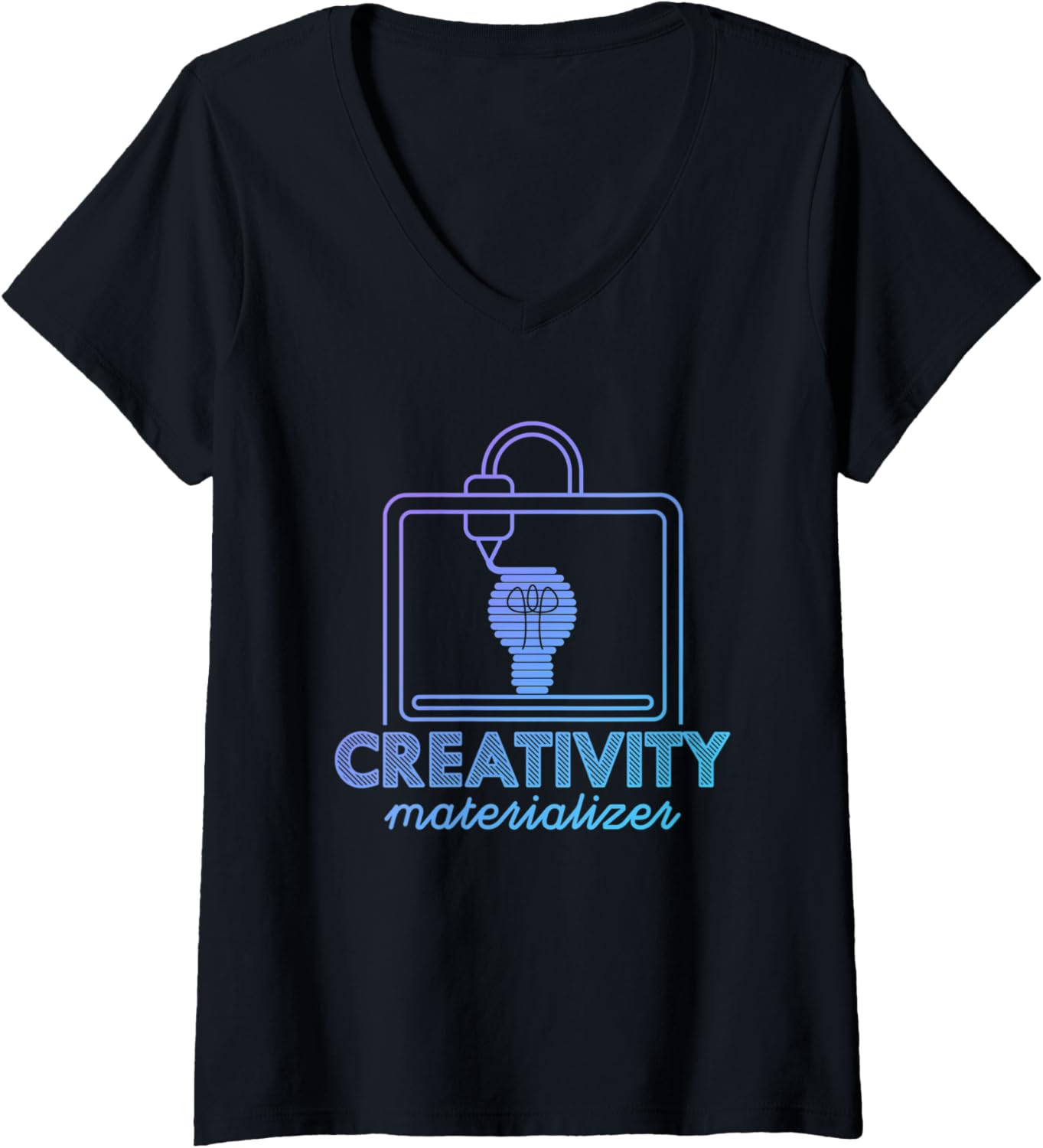 Womens 3D Printer Your Creativity Materialiser V Neck
