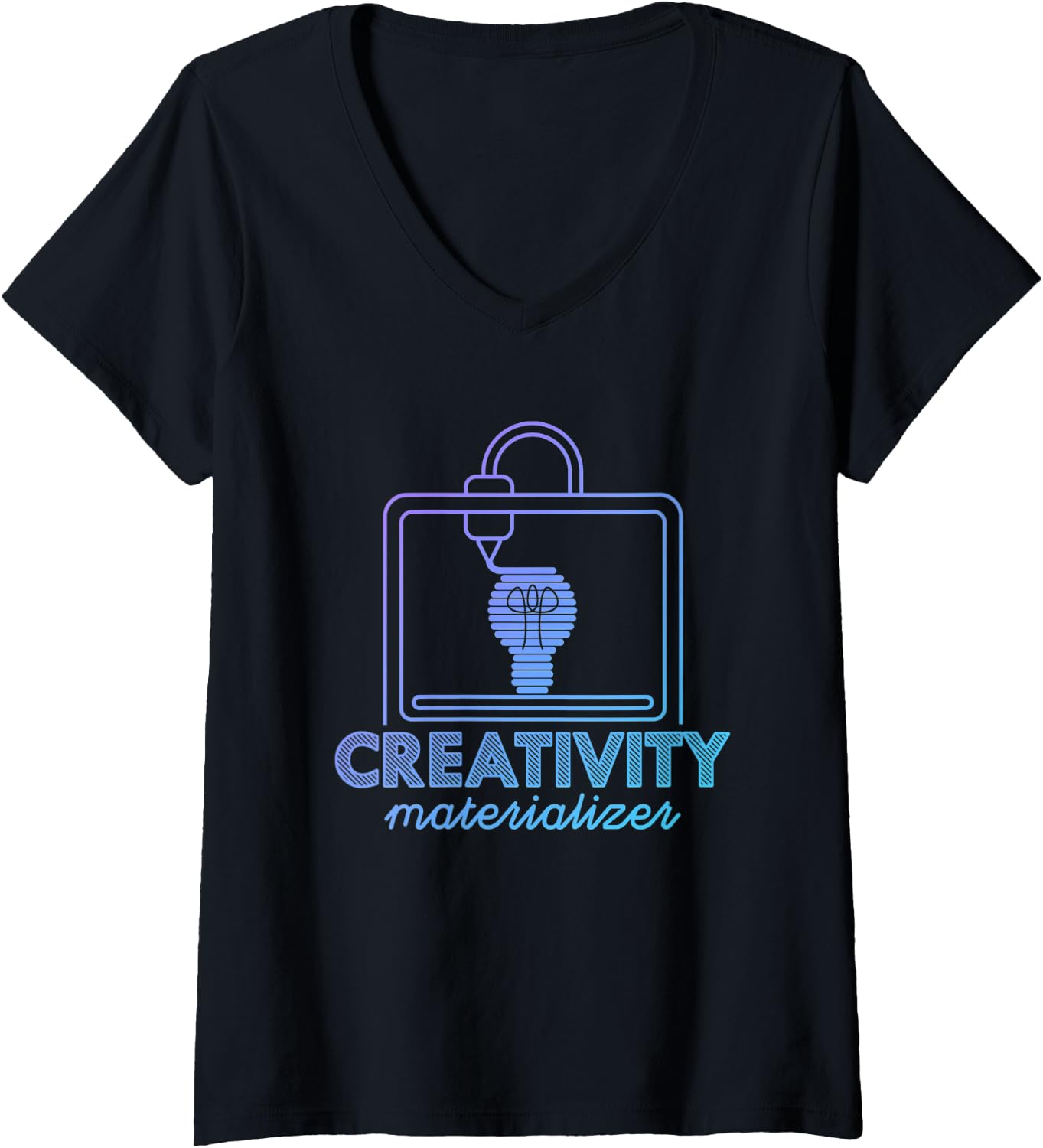 Womens 3D Printer Your Creativity Materialiser V Neck