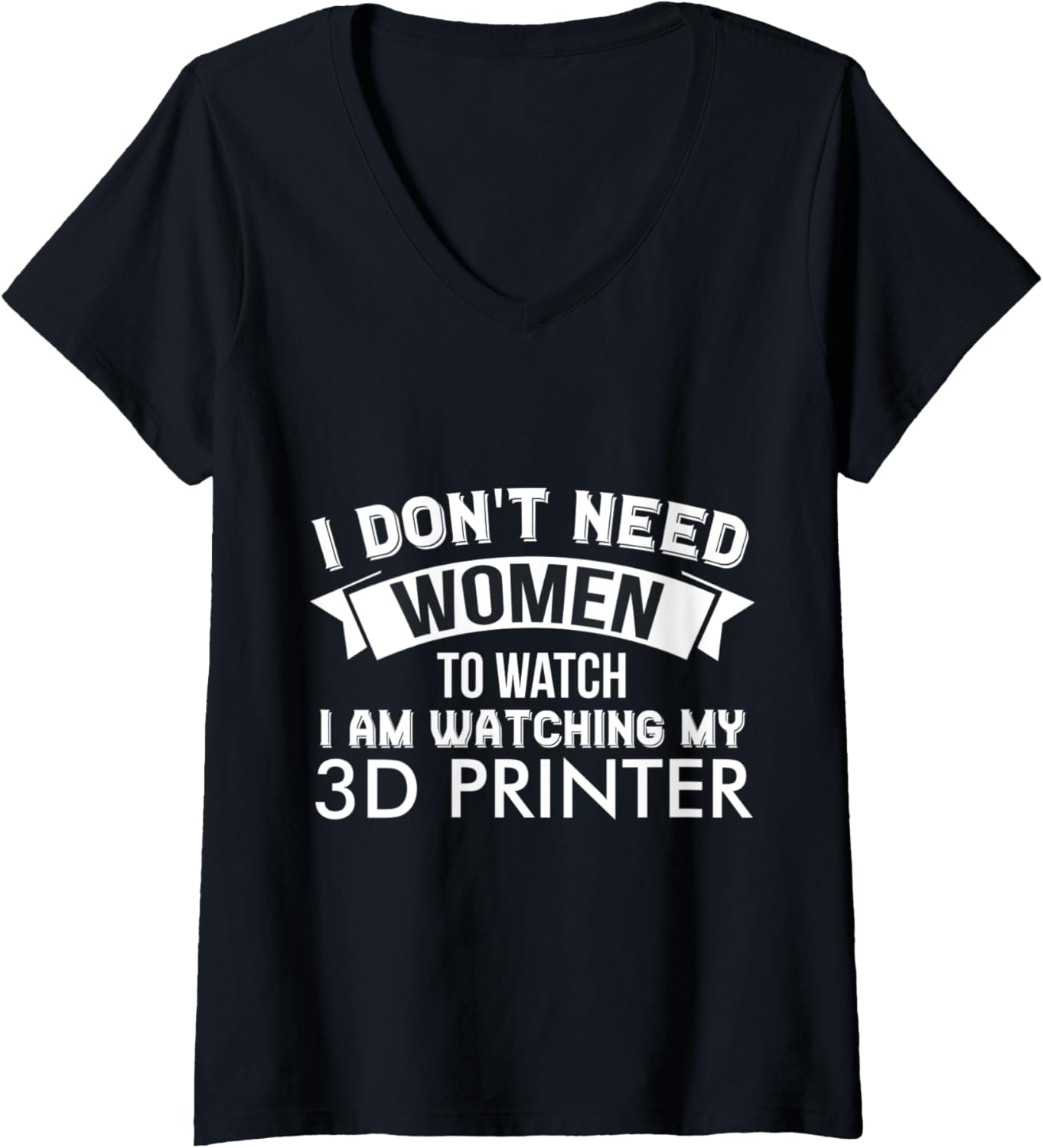 Womens 3D Printer Funny 3D Print Technology V Neck