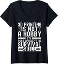 Womens 3D Printing Merch 3D Printer V Neck