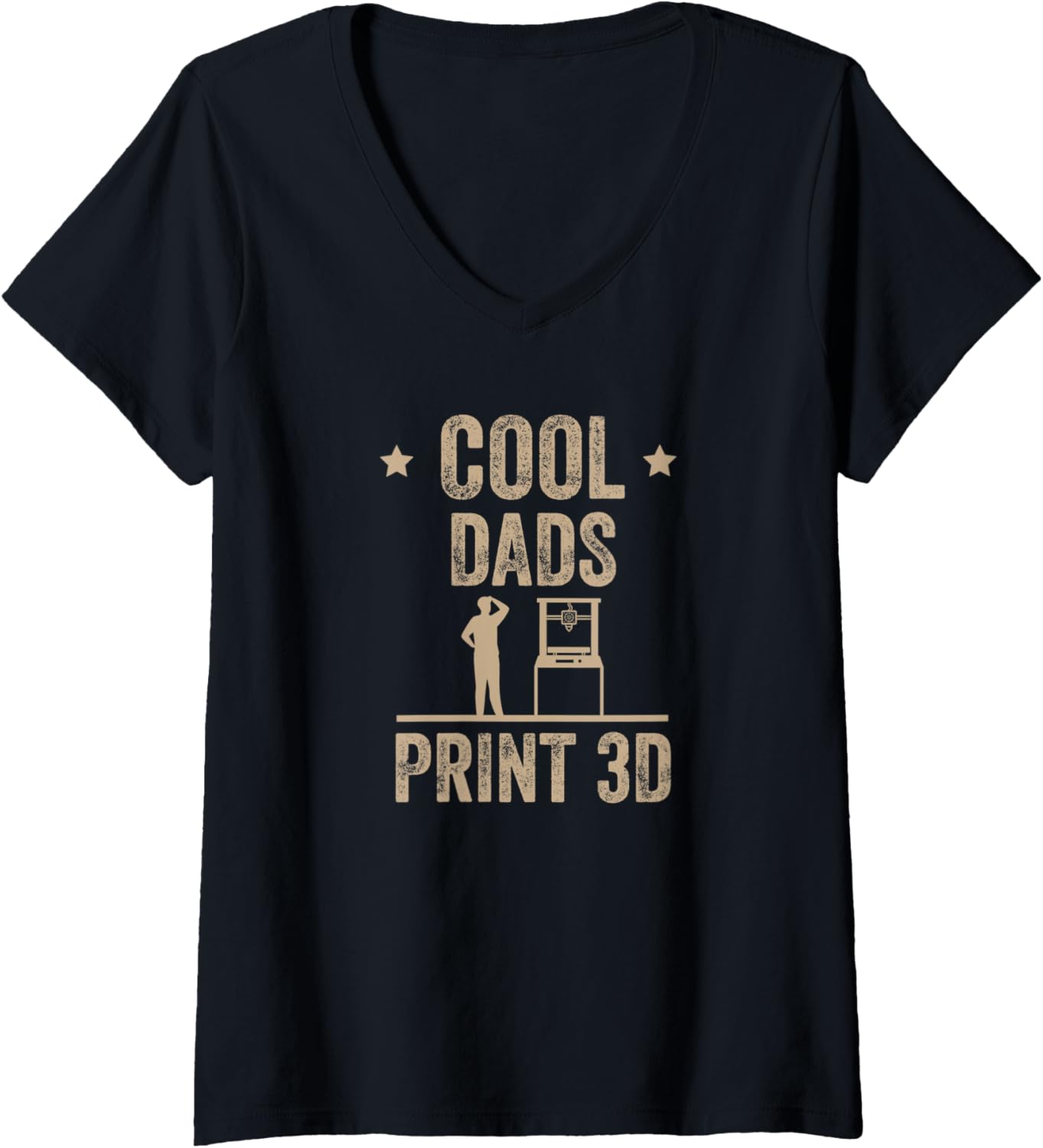 Womens Cool Dads Print 3D Printing 3D Printer Geek V Neck
