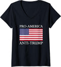 Womens Pro America Anti Trump American Usa Flag Resist V Neck