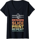 Womens 3D Printer T Shirts Men V Neck