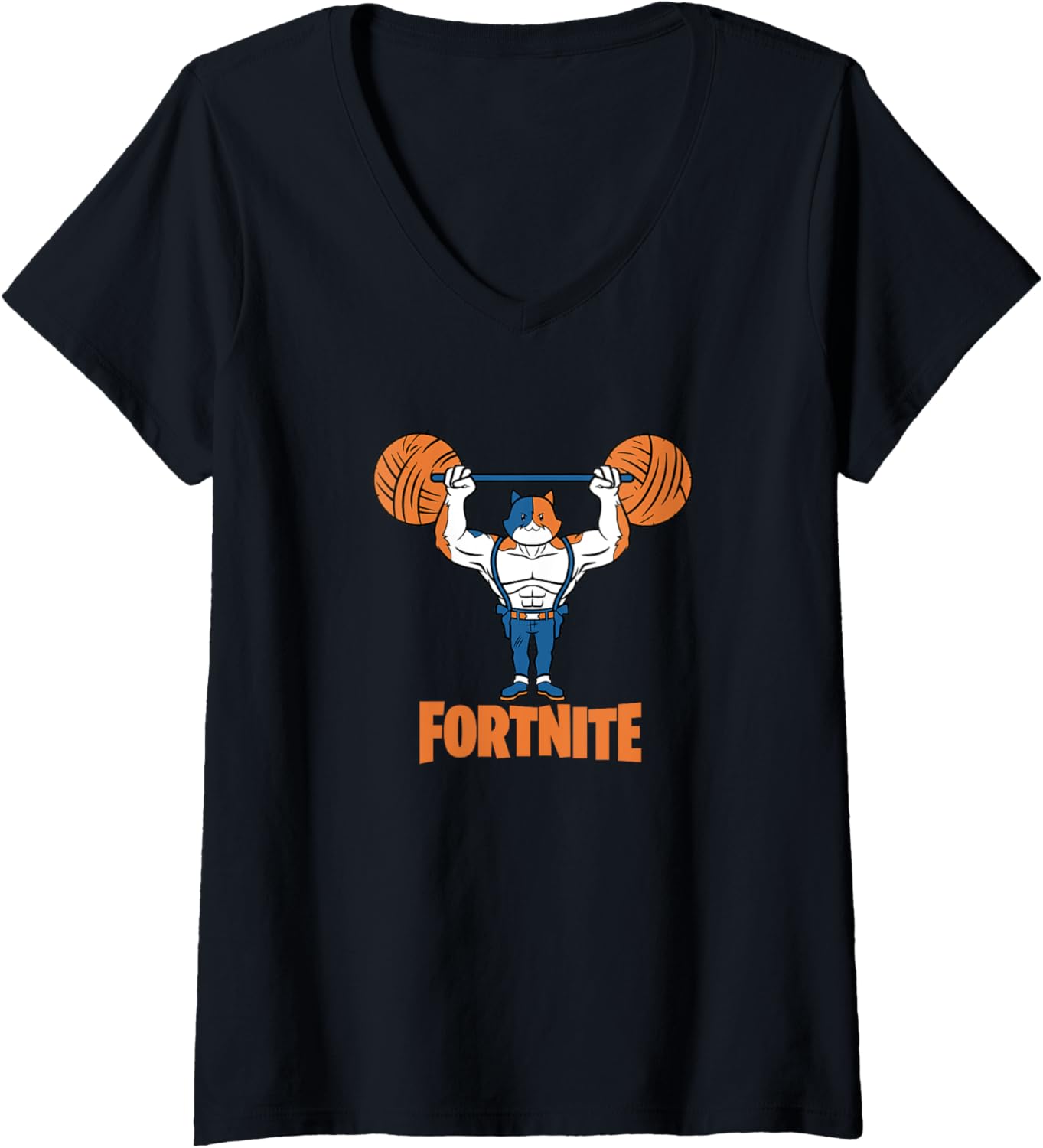 Fortnite Yarn Lifter Orange Text V-Neck