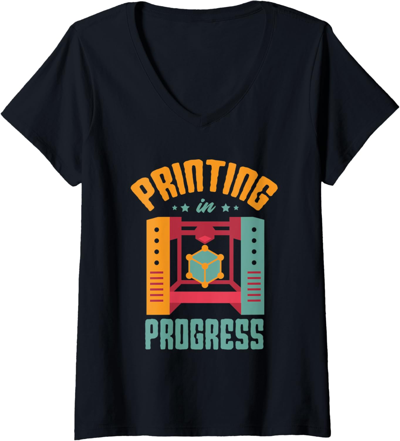 Womens Printing In Progress 3D Printer Owner 3D Printing Lover V Neck