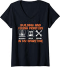 Womens 3D Printing Building Fixing Printers 3 D Print V Neck