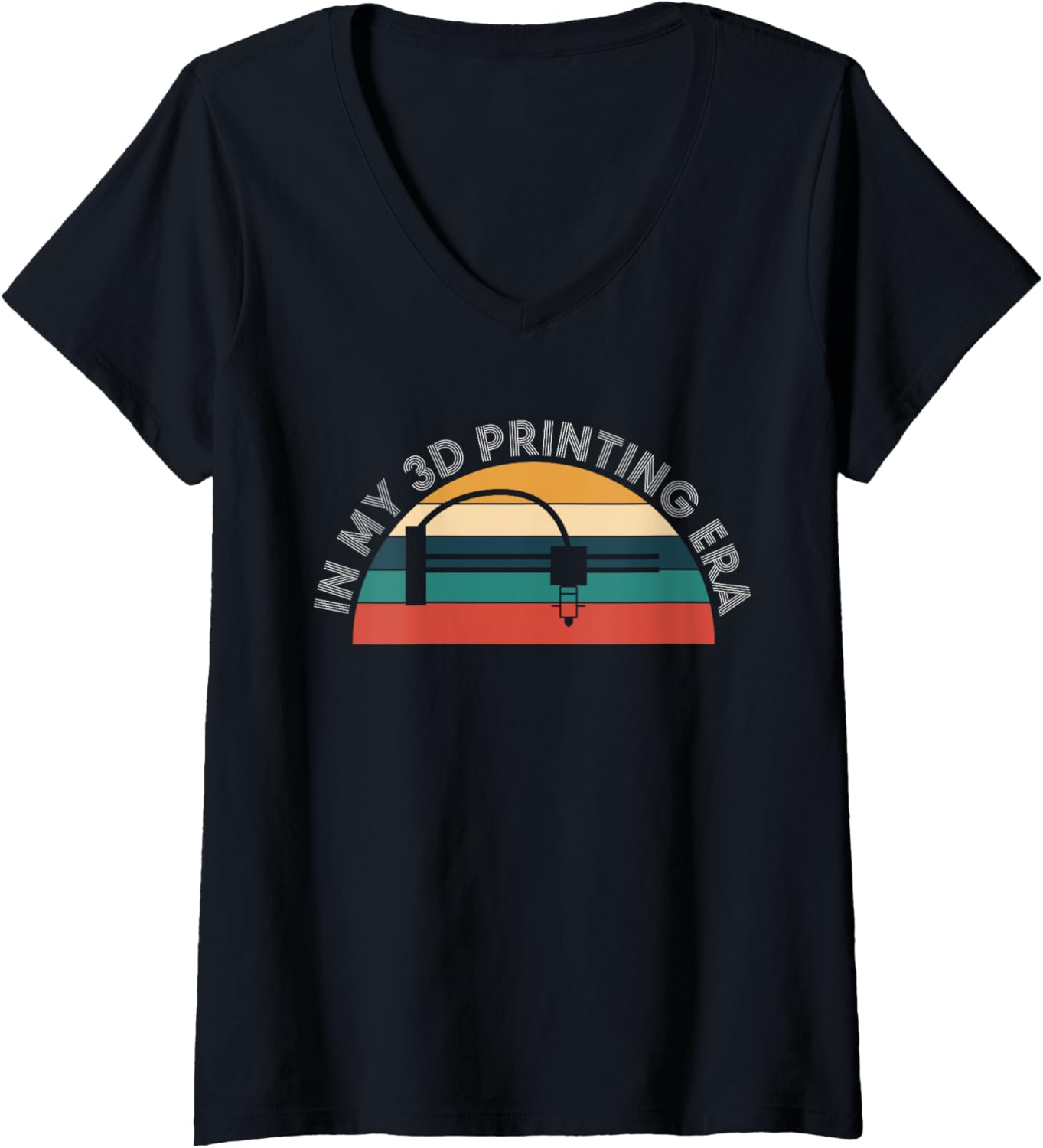 Womens In My 3D Printing Era 3D Printer Printing V Neck