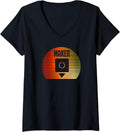 Womens Vintage 3D Printing Sunset Design 3D Printer Makers V Neck