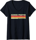 Womens Screen Printer Funny Job Title Profession Birthday Worker V Neck