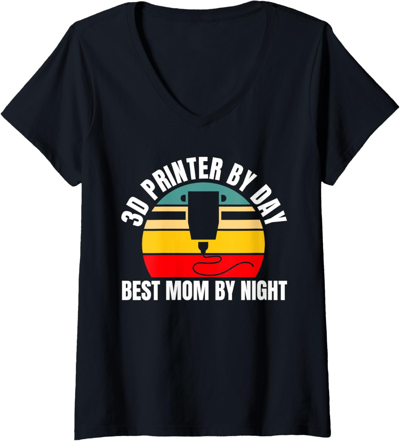 Womens 3D Printer By Day Best Mom By Night Mothers Day V
