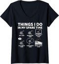 Womens Things I Do in My Spare Time Funny Crochet Crocheting Yarn V-Neck