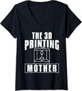 Womens 3D Printing Mother Mothers Day Mom 3D Printing Printer V Neck