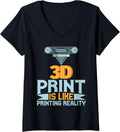 Womens Printing Reality 3D Printing Design 3D Printers V Neck