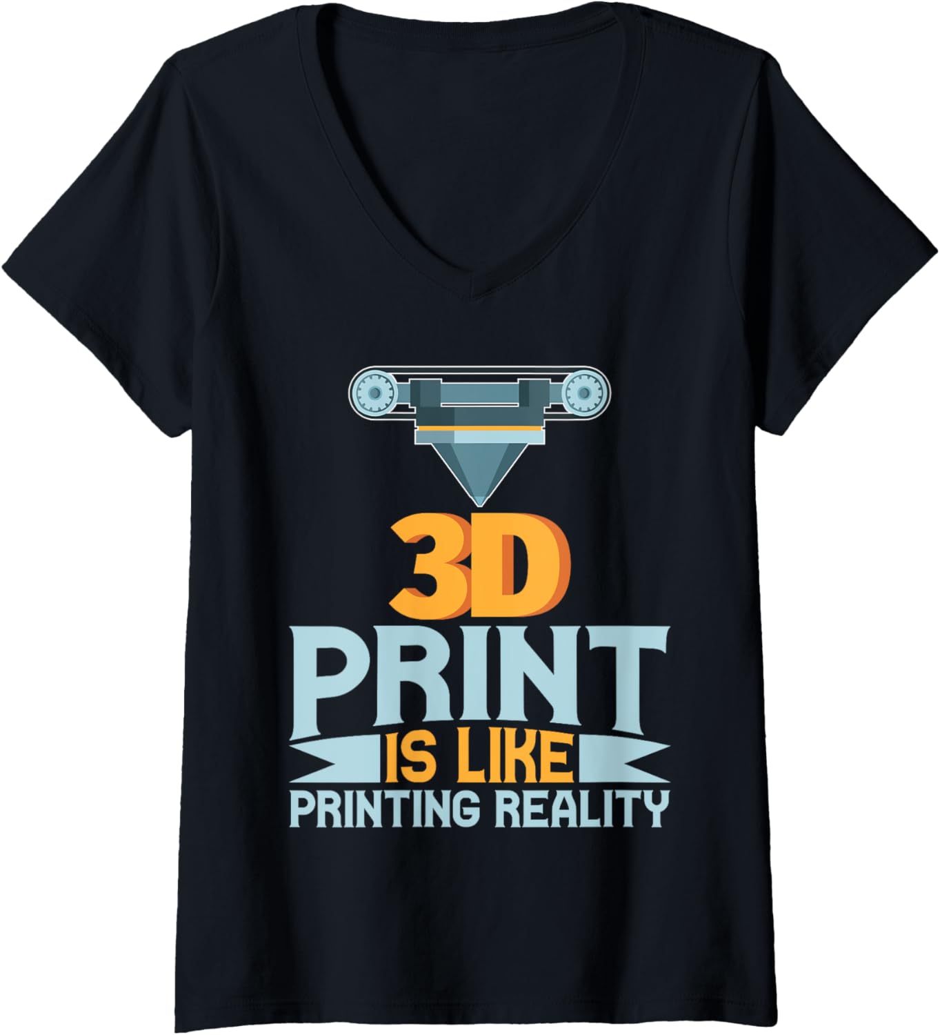 Womens Printing Reality 3D Printing Design 3D Printers V Neck