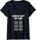 Womens Check Out My Abs 3D Print Printer Printing Operator V Neck