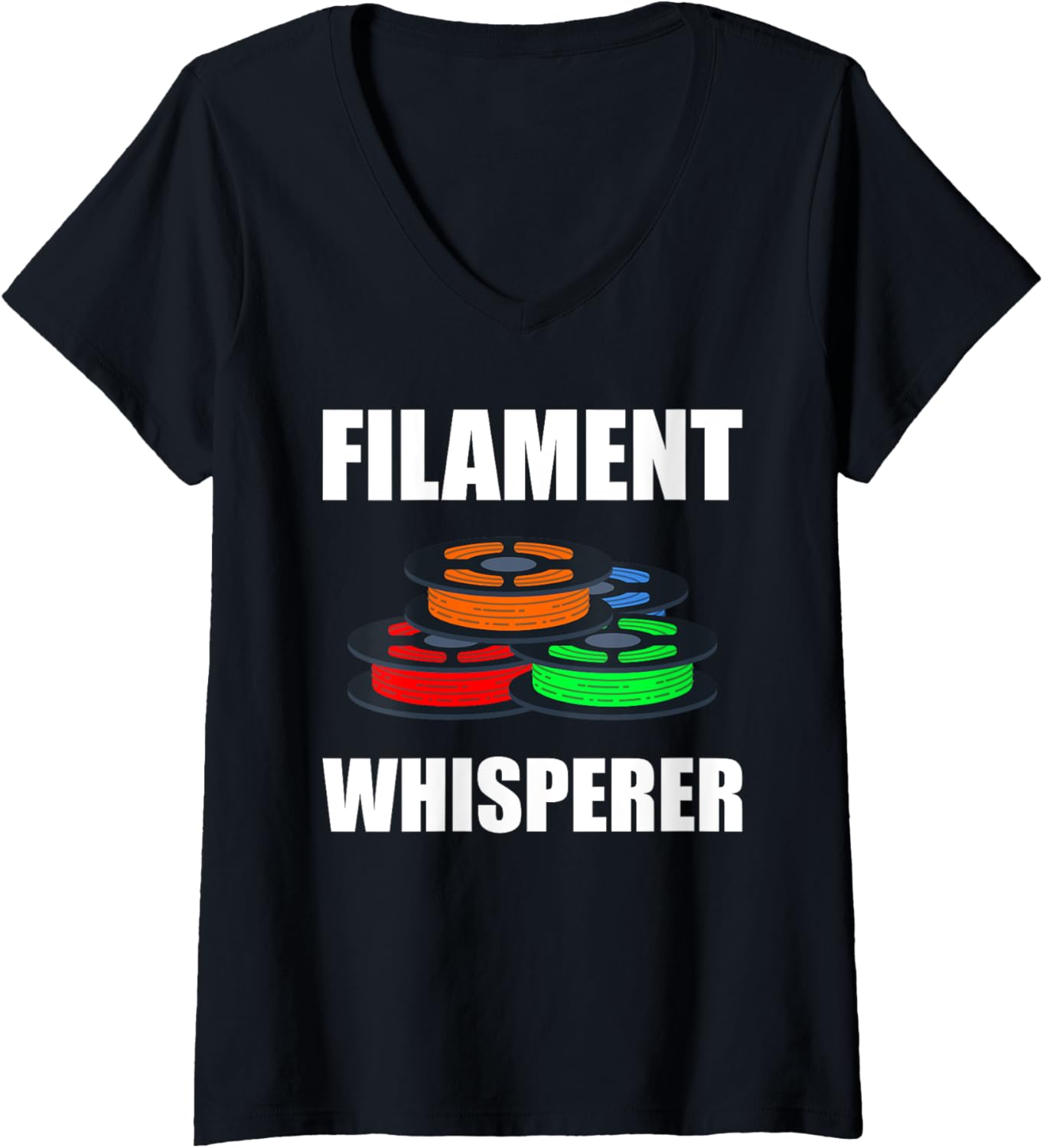 Womens Filament Whisperer 3D Printer 3D Printing V Neck