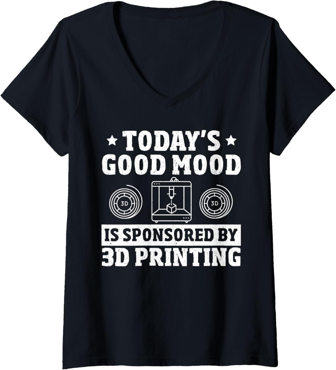 Womens Funny 3D Printer Machine Professional 3D Printer Lover V Neck