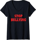 Womens Stop Bullying Tee V Neck