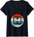 Womens 3D Printer Retro 3D Printing V Neck