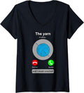 Womens Crochet Shirt Funny Yarn Calling Crochet Lover Crocheting V-Neck