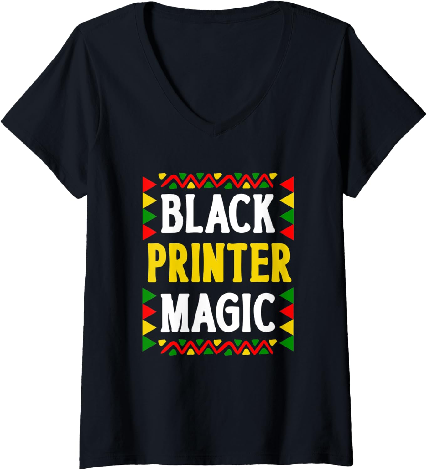 Womens Black History Month Printer Magic Pride V Neck