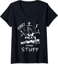 Womens Inspirational Prayer Quote Printer I Pray V Neck