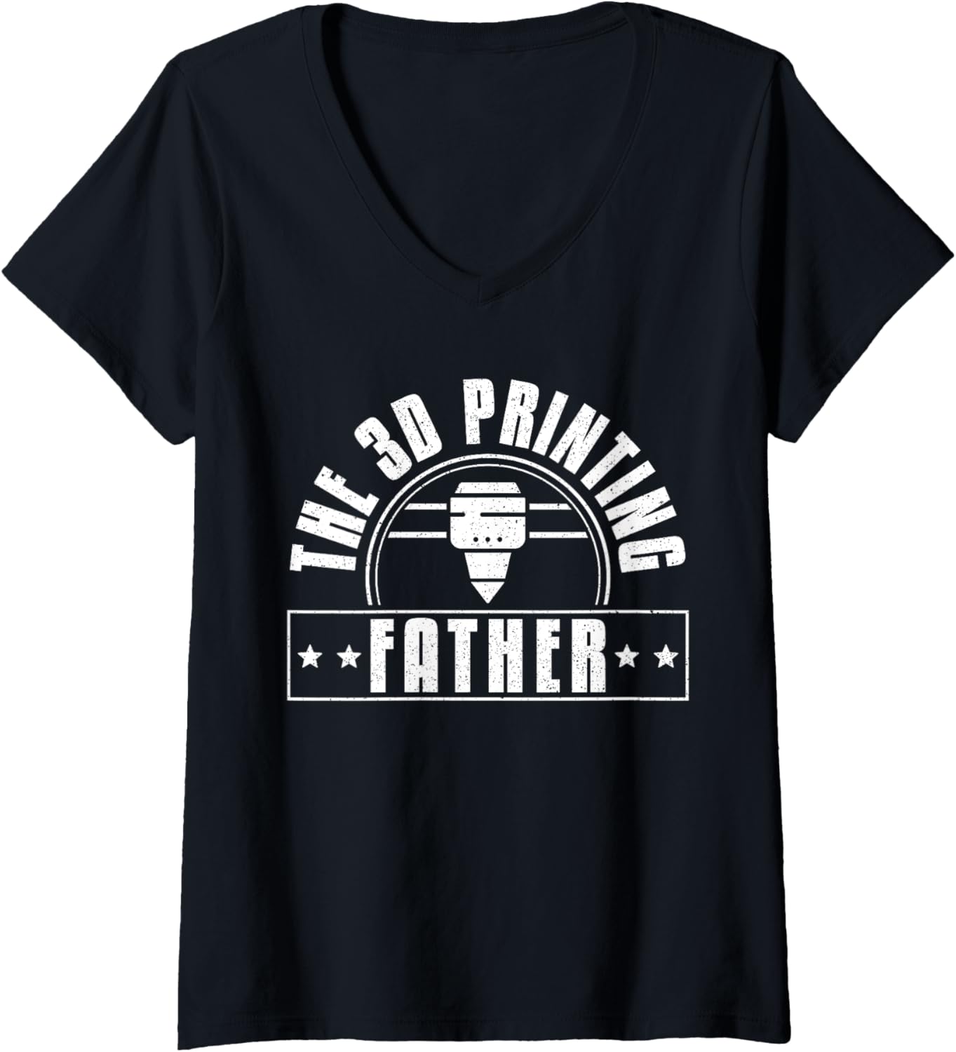 Womens 3D Printing Father Dad 3D Printing Printer Fathers Day V Neck