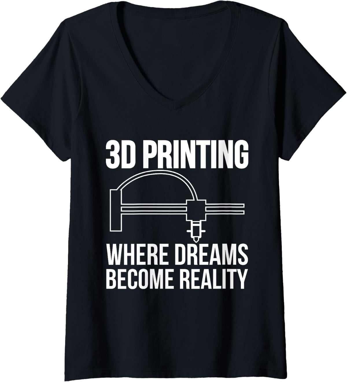 Womens 3D Printing Where Dreams 3D Printer Printing V Neck