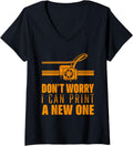 Womens Funny 3D Printer Geek Filament Printing Machine Lover Outfit V Neck