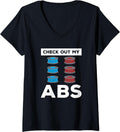 Womens Check Out My Abs 3D Print Printer Printing Operator V Neck